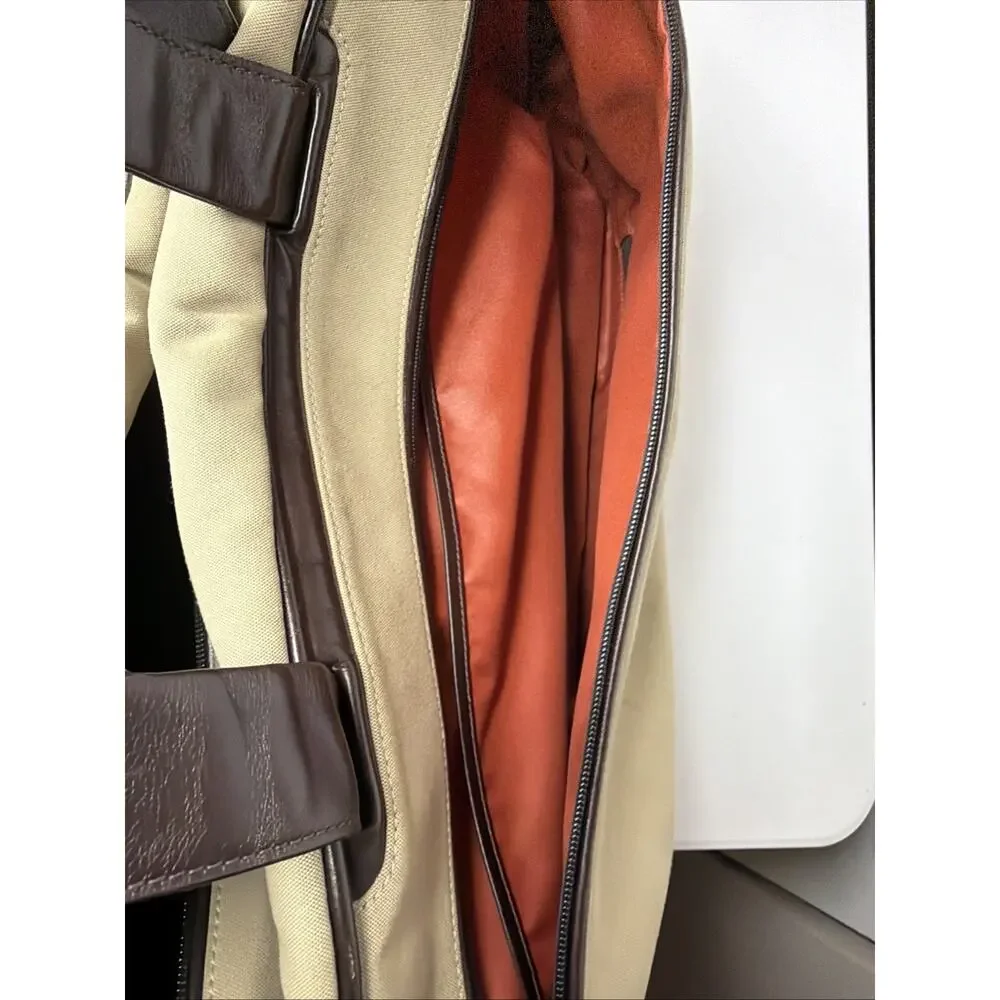 RARE Tumi Beige Brown Red LXT Duffle Underseat Cabin Bag Microfiber FXT 23152SW